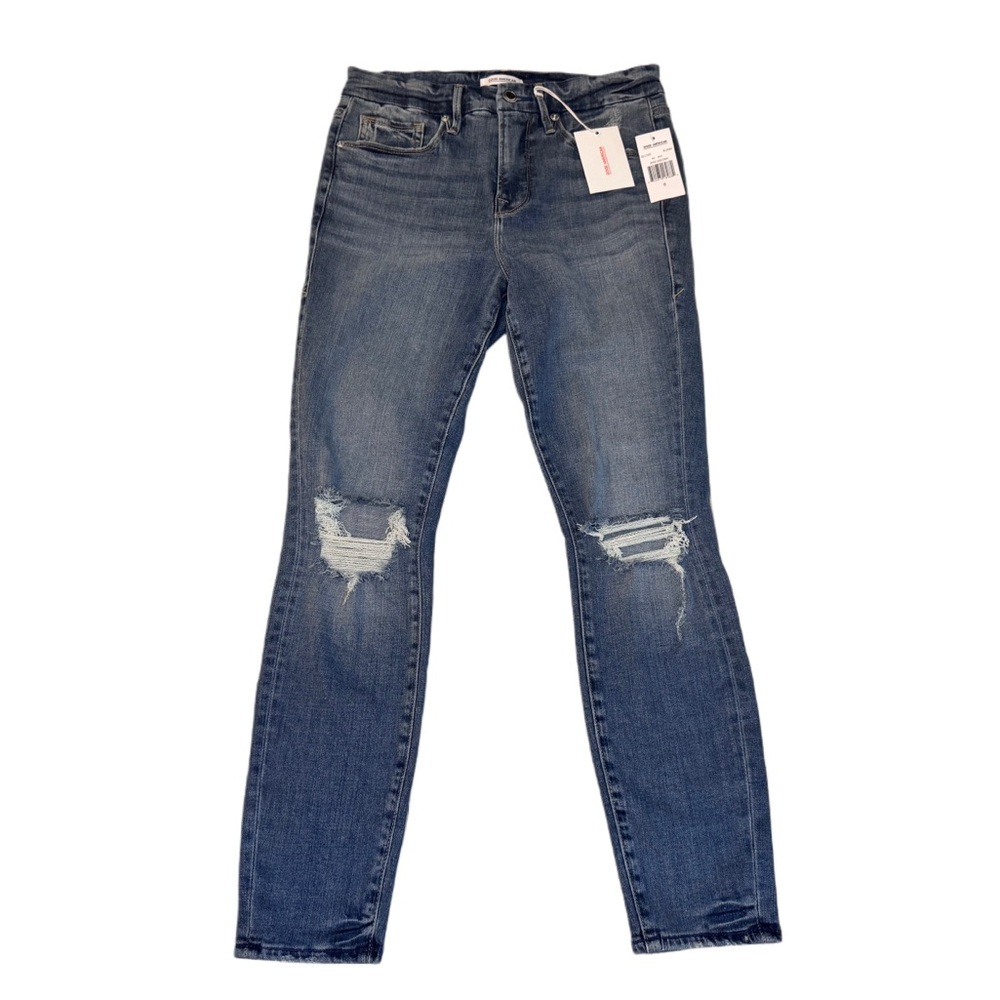 Good American Good Legs Crop High Waist Skinny Jeans Blue261 Size 6/28